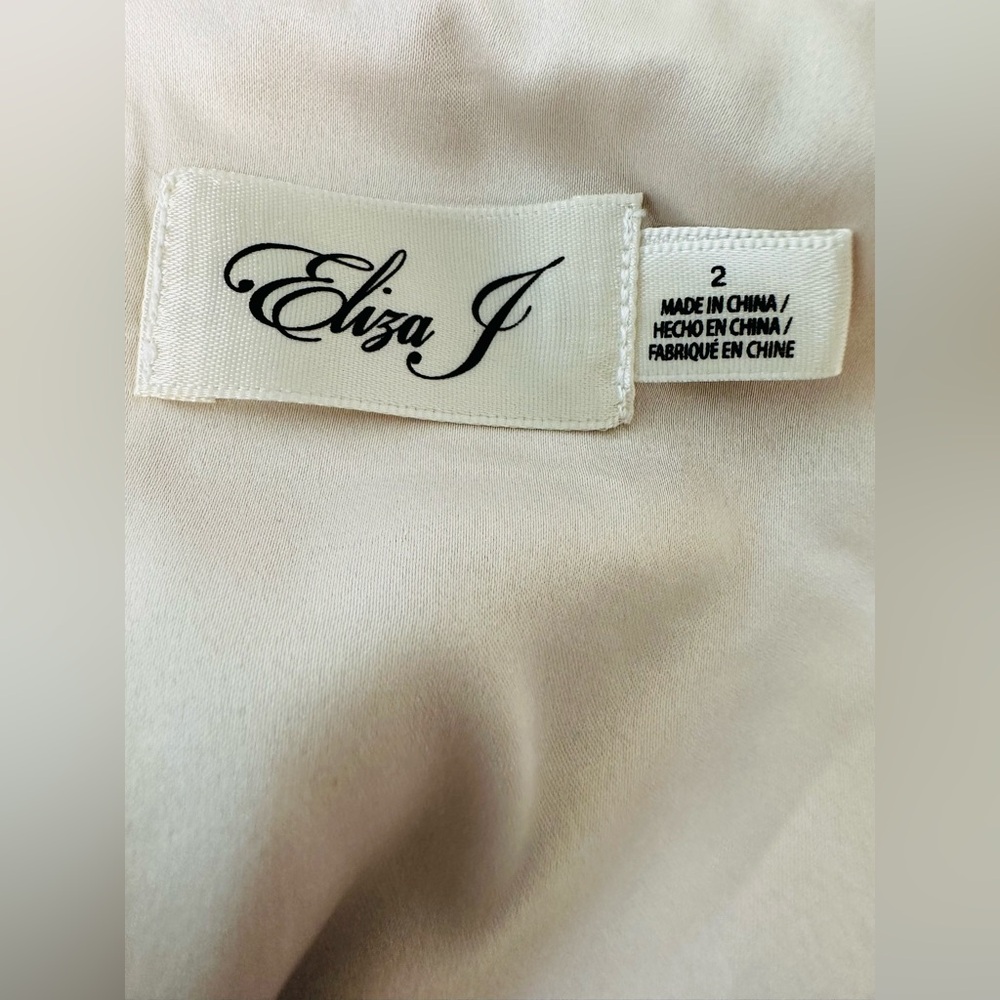 Eliza J floral Print Embroidered Mesh Gown Size 2 - Picture 10 of 11
